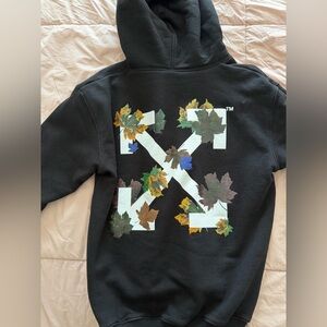 Off White Leaves Arrow Black Hoodie in size small